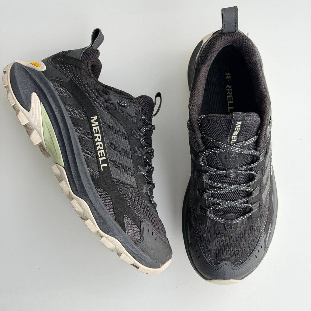 Merrell Moab Speed 2 Trail Running Shoes Women 10 Black‎ Hiking Trekking Vibram